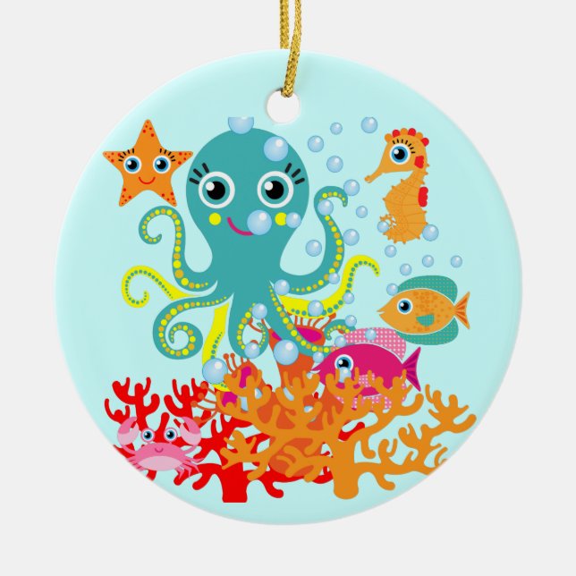Willkommen zum Ozean Keramik Ornament (Vorne)