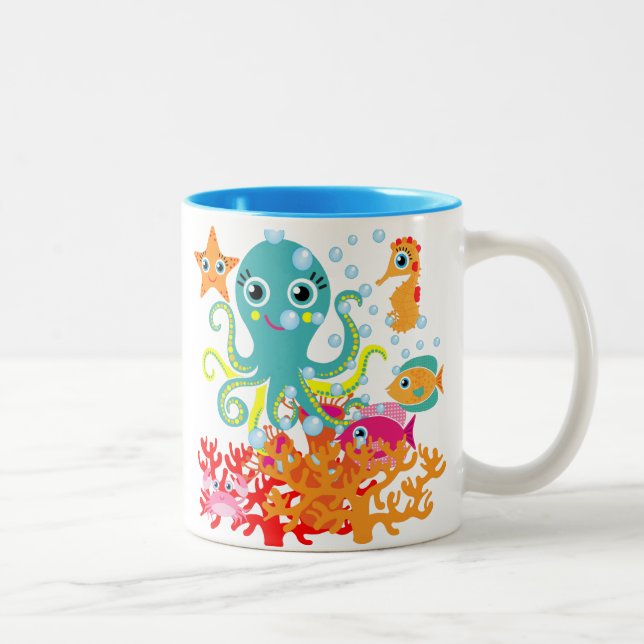 Willkommen zum Ozean Zweifarbige Tasse (Rechts)