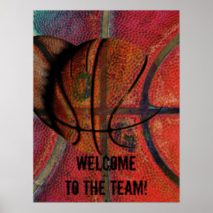 Willkommen zum Team - Basketballplakat Poster