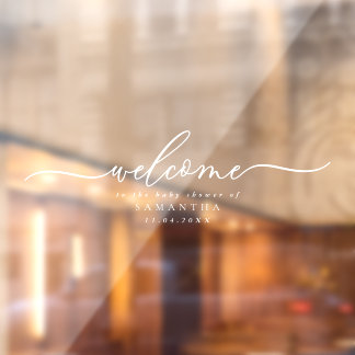 Willkommen zur BABY SHOWER-Schriftart Fensteraufkleber