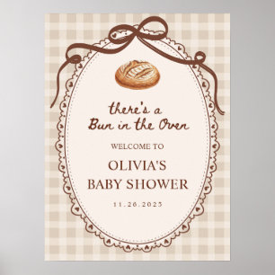 Willkommen zur Babyparty 'Brötchen im Ofen Bäckere Poster