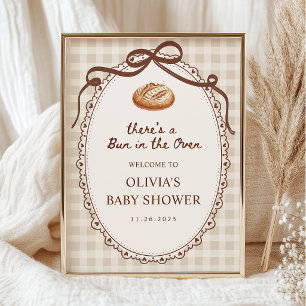 Willkommen zur Babyparty 'Brötchen im Ofen Bäckere Poster