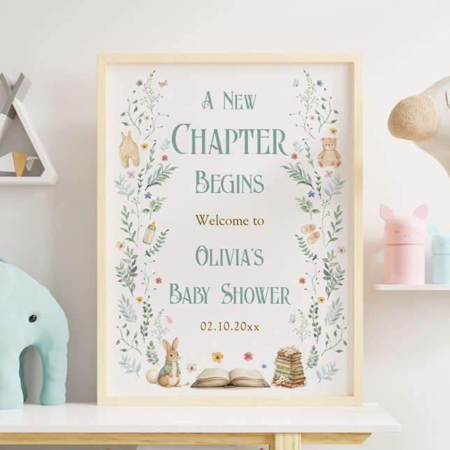 Willkommen zur Babyparty 'Ein neues Kapitel' Poster (Von Creator hochgeladen)