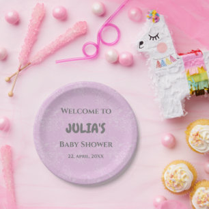 Willkommen zur Babyparty Pappteller