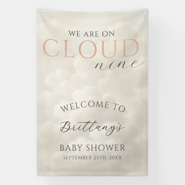 Willkommen zur Cloud Nine Baby Shower Banner (Vertikal)