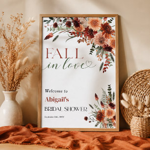 Willkommen zur Hochzeitsbrause Fall in Love 24x36 Poster
