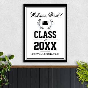 Willkommen zur Klassentreffen in den Schulfarben Poster