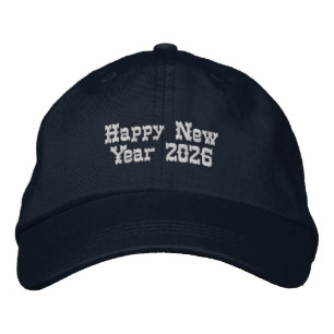 Willkommen zur Neujahrsfeier 2026 Party-Hut Marine Bestickte Baseballkappe