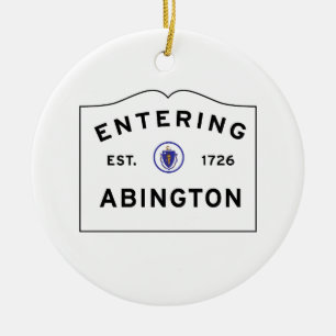 Willkommen zur Stadt von Abington MA Keramikornament