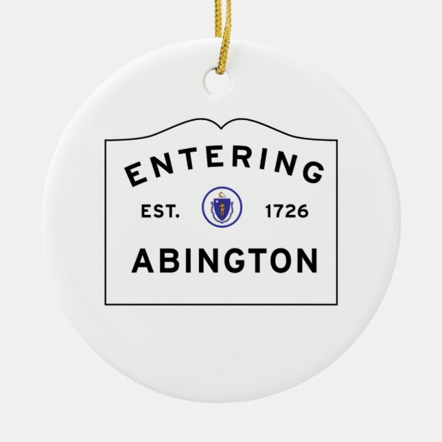 Willkommen zur Stadt von Abington MA Keramikornament (Vorne)
