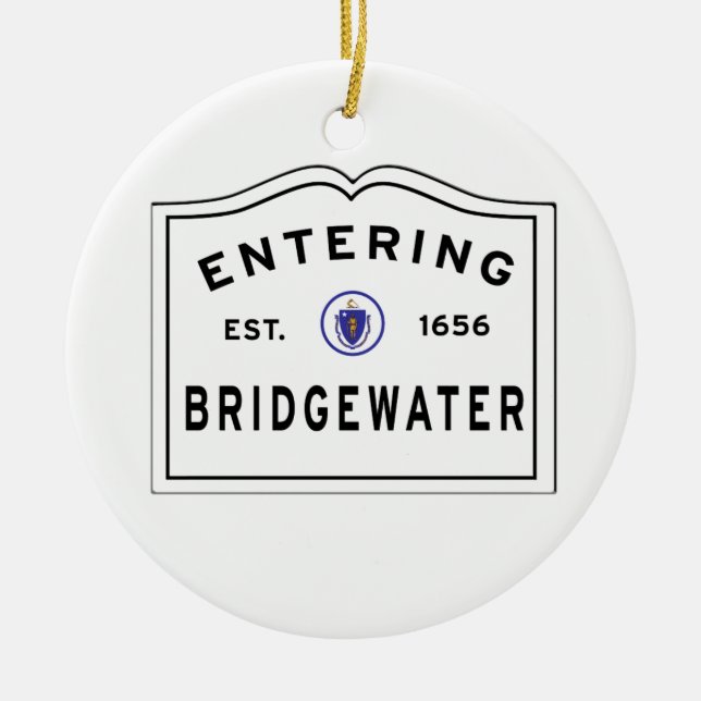 Willkommen zur Stadt von BRIDGEWATER MA Keramikornament (Vorne)