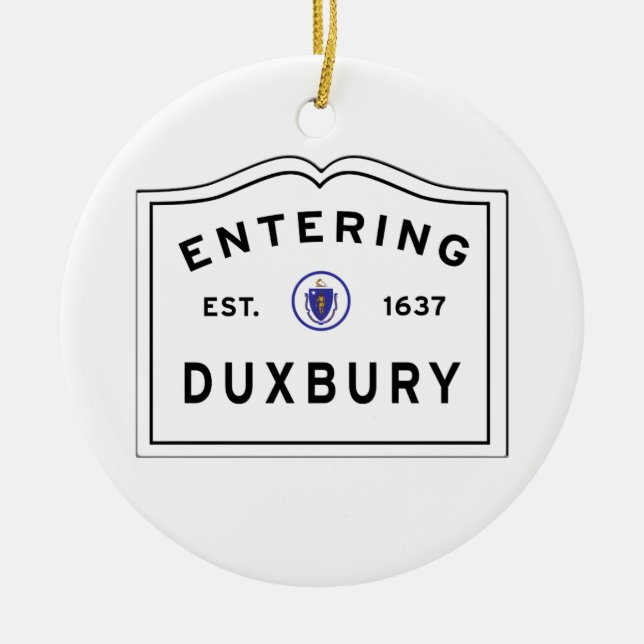 Willkommen zur Stadt von Duxbury MA Keramik Ornament (Vorne)