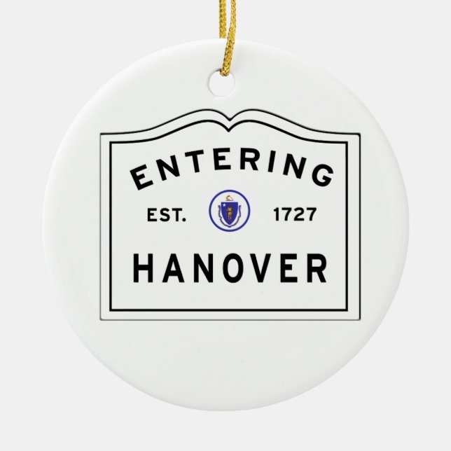 Willkommen zur Stadt von HANNOVER MA Keramikornament (Vorne)