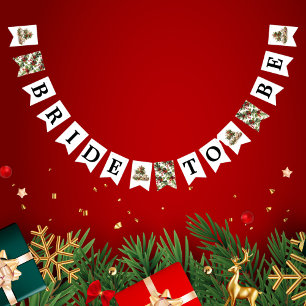 Willkommen zur Weihnachts-Teeparty für die Braut z Wimpelkette