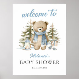 Willkommen zur Weihnachtsbär-Baby-Party Poster