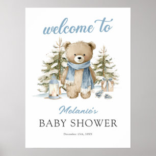 Willkommen zur Weihnachtsbär-Baby-Party Poster