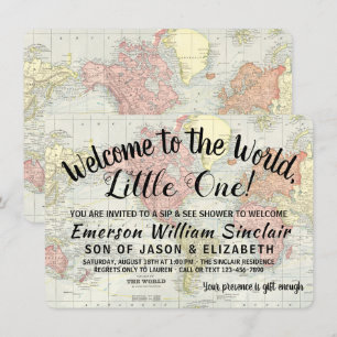 Willkommen zur World Sip and See-Baby-Party Einladung