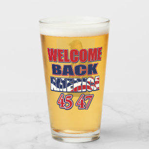 Willkommen zurück Amerika Trump 45 47 Glas