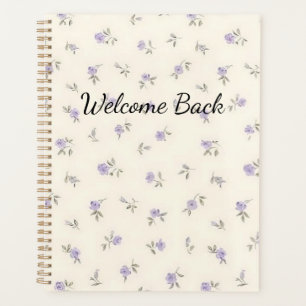 Willkommen zurück Florales Notizbuch für Schüler Planer