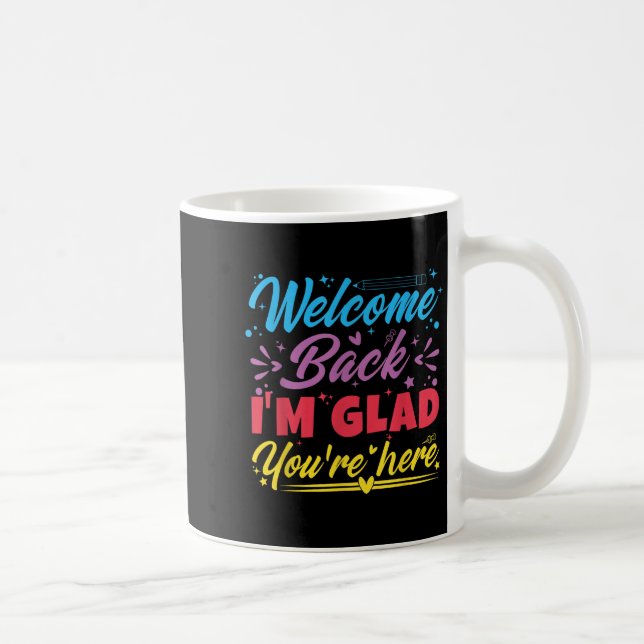 Willkommen zurück, ich bin froh, dass Sie hier sin Kaffeetasse (Rechts)