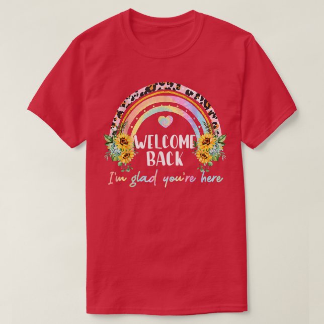 Willkommen zurück im Glad Sie hier mit Sonnenblume T-Shirt (Design vorne)