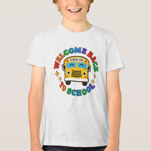 Willkommen zurück im Schulbus-Cartoon Tri-Blend Shirt