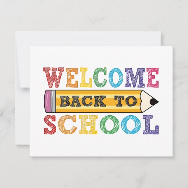 Willkommen zurück in der Schule – Bleistift-Illust (Vorderseite)