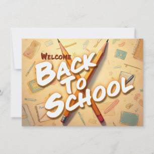Willkommen zurück in der Schule – Bleistift-Kunstd