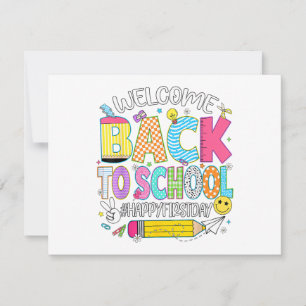 Willkommen zurück in der Schule Froher erster Schu Save The Date