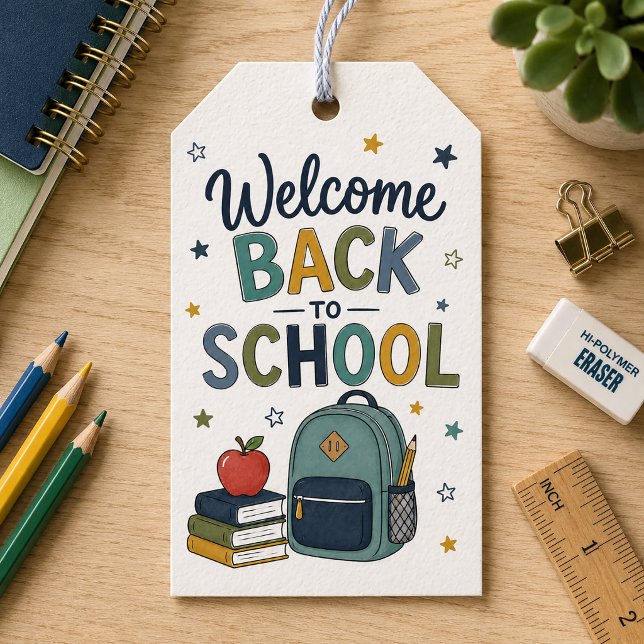 Willkommen zurück in der Schule Geschenkanhänger (Welcome Back to School Favor Tag )
