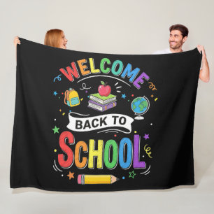 Willkommen zurück in der Schule Kinder Lehrer Erst Fleecedecke