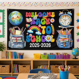 Willkommen zurück in der Schule Klassenzimmer Banner