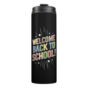 Willkommen Zurück in der Schule Lehrer Erster Schu Thermosbecher