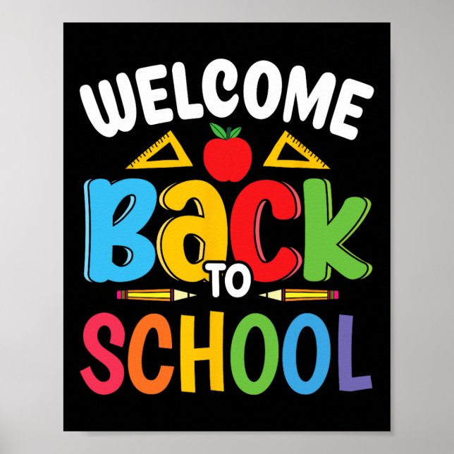 Willkommen Zurück In Der Schule Lehrer Schüler Ers Poster (Vorne)