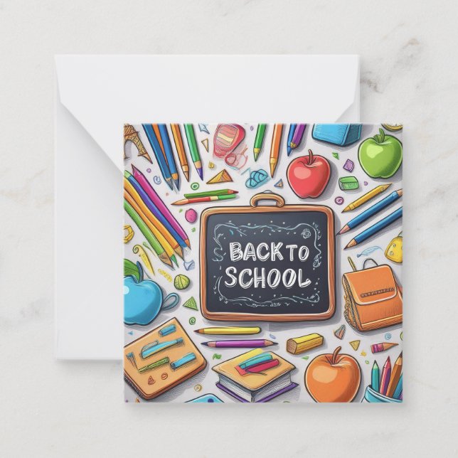 Willkommen zurück in der Schule! Mitteilungskarte (Vorderseite)