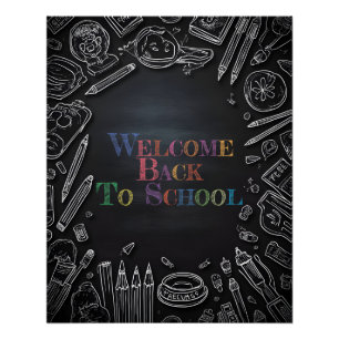 Willkommen zurück in der Schule – Neues Schuljahr Poster