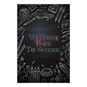 Willkommen zurück in der Schule – Neues Schuljahr Poster