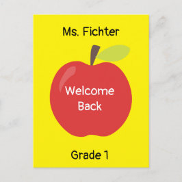Willkommen zurück in Red Apple mit dem Namen des L Postkarte