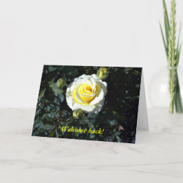 Willkommen zurück kardieren mit gelben Rosen Karte