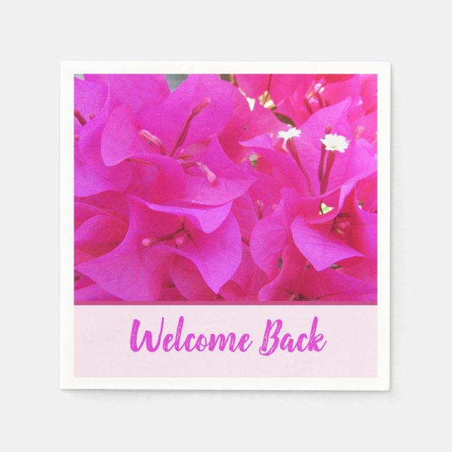 Willkommen zurück Lehrer Pink Blume Party School Serviette (Vorderseite)