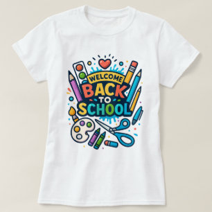 Willkommen zurück zu School Fun Art Design T-Shirt