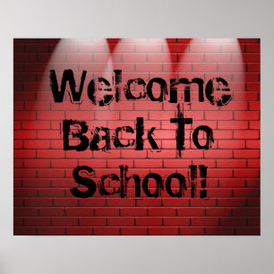 Willkommen zurück zu Schule! Plakat-Druck-Zeichen Poster