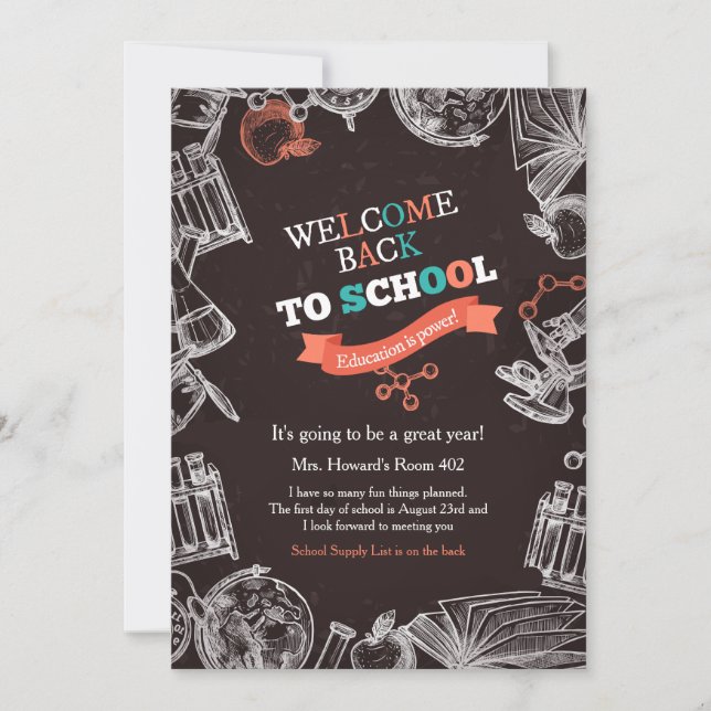 Willkommen zurück zu Schulmitteilung Einladung (Vorderseite)