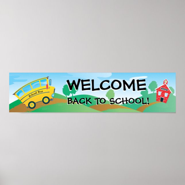 Willkommen zurück zum Banner der Schule Poster (Vorne)