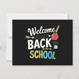 Willkommen zurück zum ersten Schultag Postkarte
