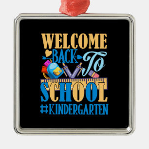 Willkommen zurück zum Kindergarten Ornament Aus Metall