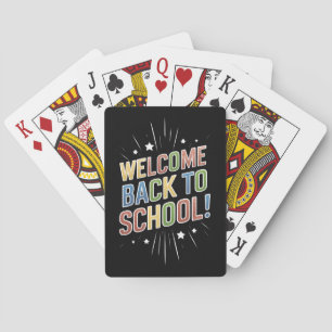 Willkommen zurück zum Schullehrer am ersten Schult Spielkarten