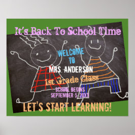 Willkommen zurück zum Schullehrer - Name hinzufüge Poster