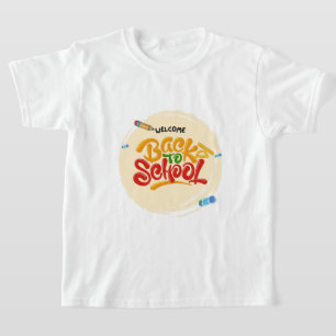Willkommen zurück zum Shirt  Farbenfrohe 3D-Schrif