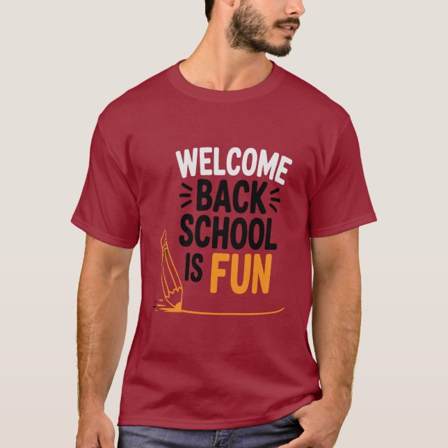 Willkommen zurück zum T - Shirt der Schule (Vorderseite)
